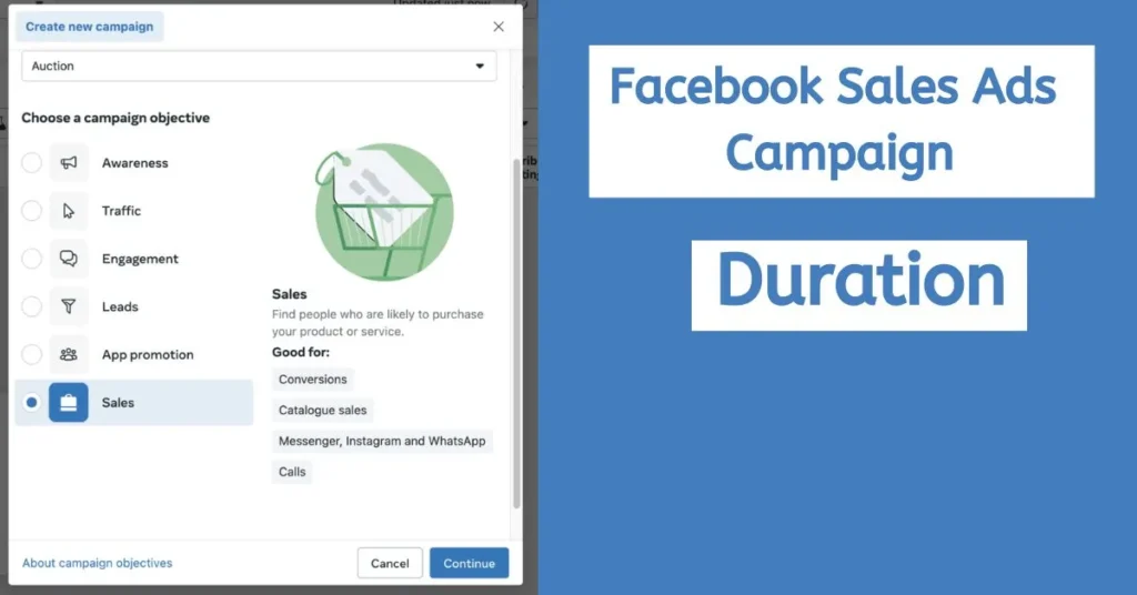 facebook sales ads campaign duration